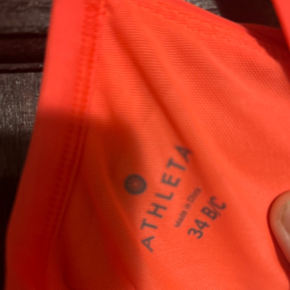 Athleta Orange Twist Up Bikini /Sports Bra - Picture 2 of 2